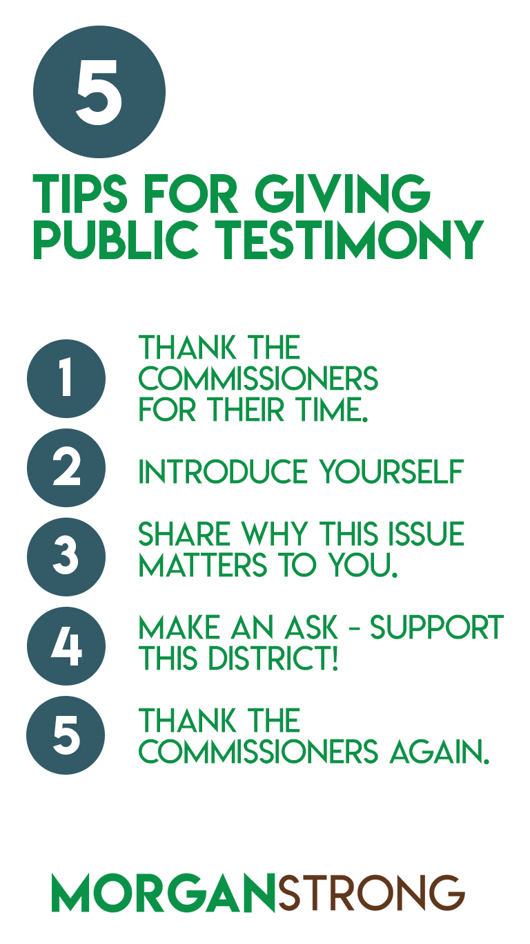 Tips for Public Testimony